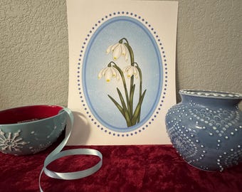Birth Flower Snowdrop Art Print