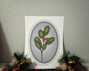 Birth Flower Holly Art Print