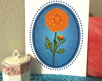 Birth Flower Marigold Art Print