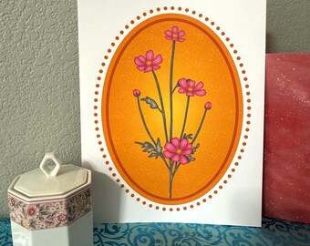 Birth Flower Cosmos Art Print