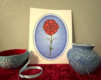 January Birth Flower Carnation Art Print