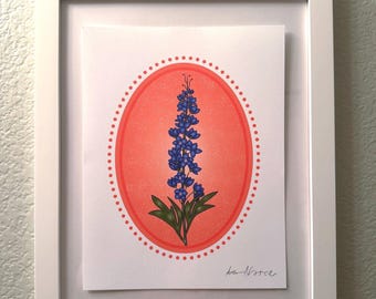 July Birth Flower Larkspur Art Print
