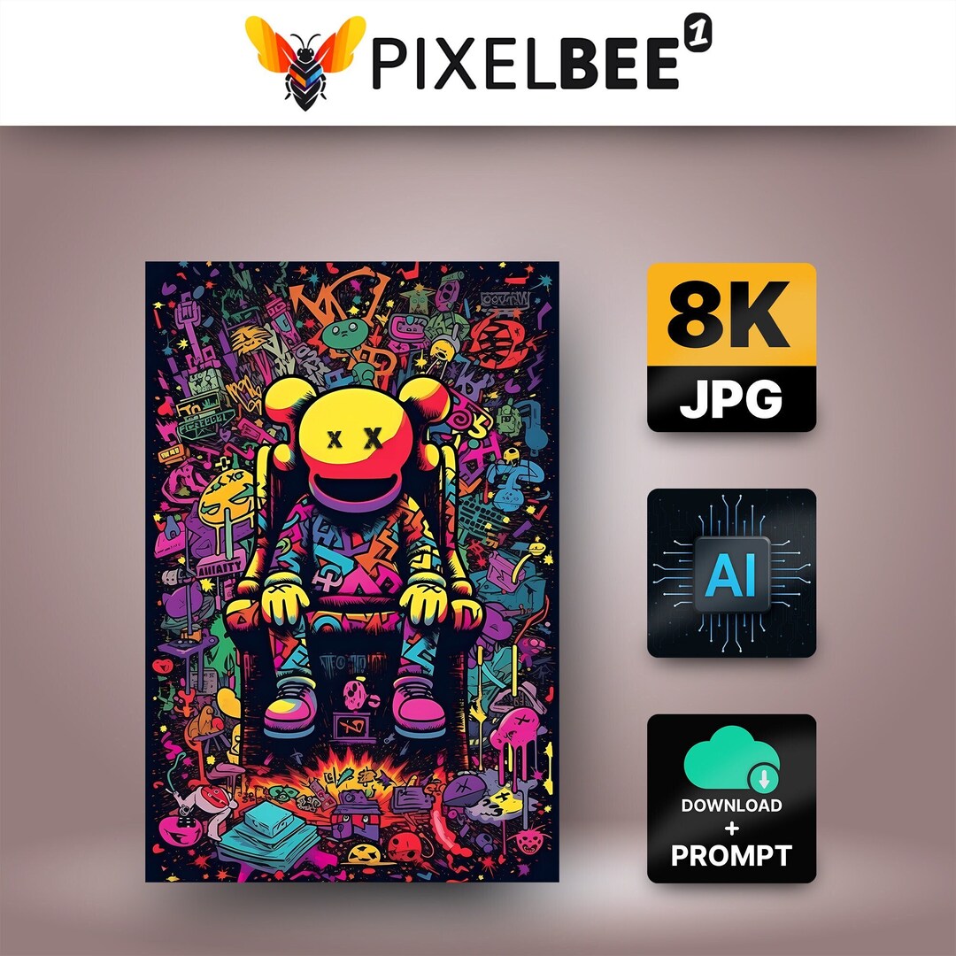 KAWS POSTER With Xed Out Eyes for Maximalist Wall Art and 100 Etsy