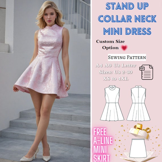 Collar Prom Dress Sewing Pattern ...