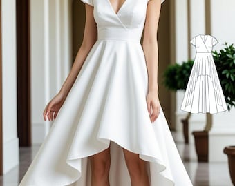 Bridal Gown Sewing Pattern: Maxi Circle Dress (XS-4XL) (PDF Pattern)
