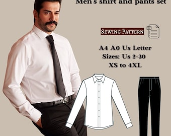 Men's Shirt and Pants Sewing Pattern: S-4XL (PDF Pattern)