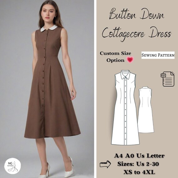 Button down midi dress pattern hotsell