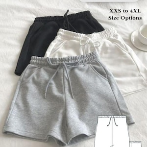 Elastic Waist Summer Shorts Sewing Pattern: XS-4XL (A4-A0 PDF)