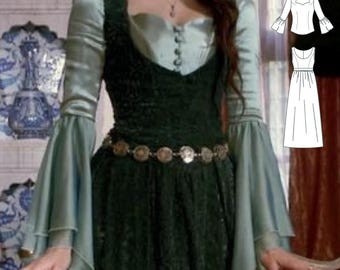 Renaissance Kleid Schnittmuster: Mittelalterliches Ballkleid (PDF Pattern)