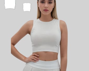 Naaipatroon aansluitende crop-top: mouwloze blouse met melkmeisjes (XS-4XL) (pdf-patroon)