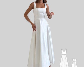 Strap Prom Dress Sewing Pattern: Cocktail, Evening Gown (A4 A0) (PDF Pattern)