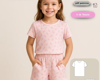 Kinder Schnittmuster für Oberteil und Shorts: Easy Summer Outfit (PDF-Schnittmuster)