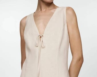Schnittmuster Leinen Mini Sommerkleid: V-Ausschnitt (PDF-Muster, XS-4XL)