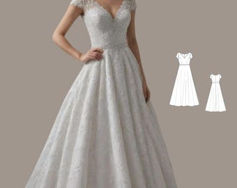 Bridal Gown Sewing Pattern: Maxi Circle Dress, XS-4XL (PDF Pattern)