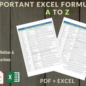 Microsoft Excel Formulas Printable Excel Formula Cheat Sheet Workbook Productivity Excel Formula Windows Mac Excel Ninja image 1