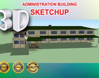 Administration Building SketchUp 3D Model, Detailed, Realistic, and Versatile 3D model, 3D buildings