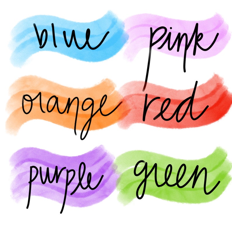 Custom Word Digital Art Watercolor Name Personalized Print Etsy