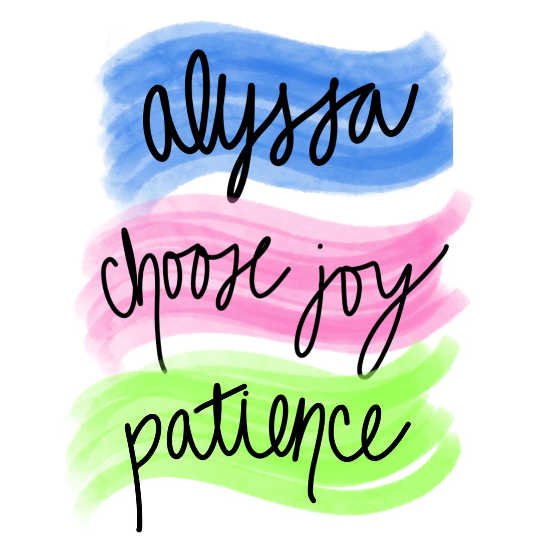 Custom Word Digital Art Watercolor Name Personalized Print Etsy