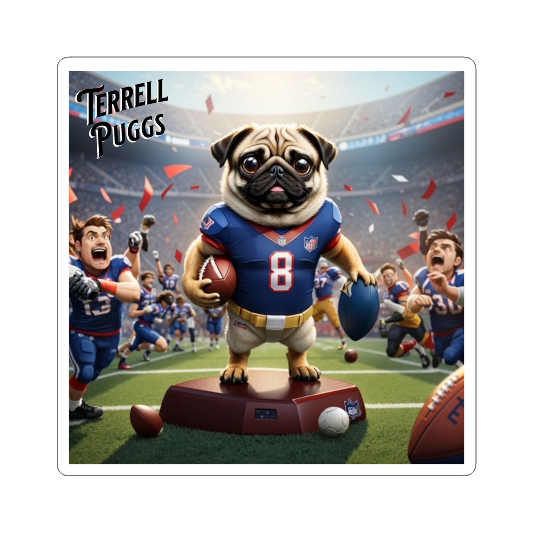 Personalized Squishmallow Prince Pug Football Jersey 9, Sport Dog