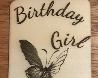 Happy Birthday Wood Post Card