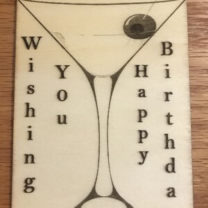 Happy Birthday Wood Post Card