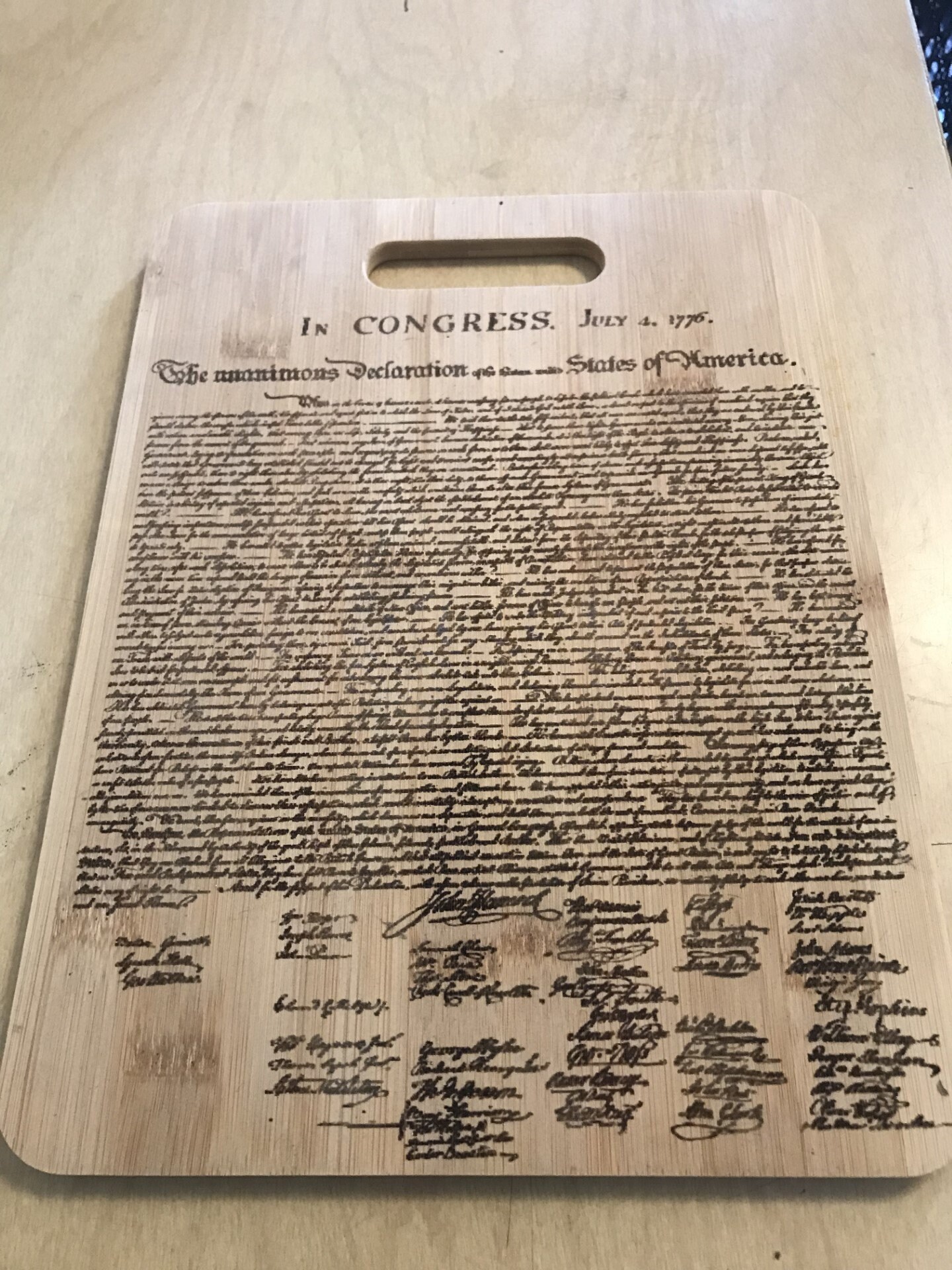 Declaration of Independence! Laser Engraved on Wood - Etsy