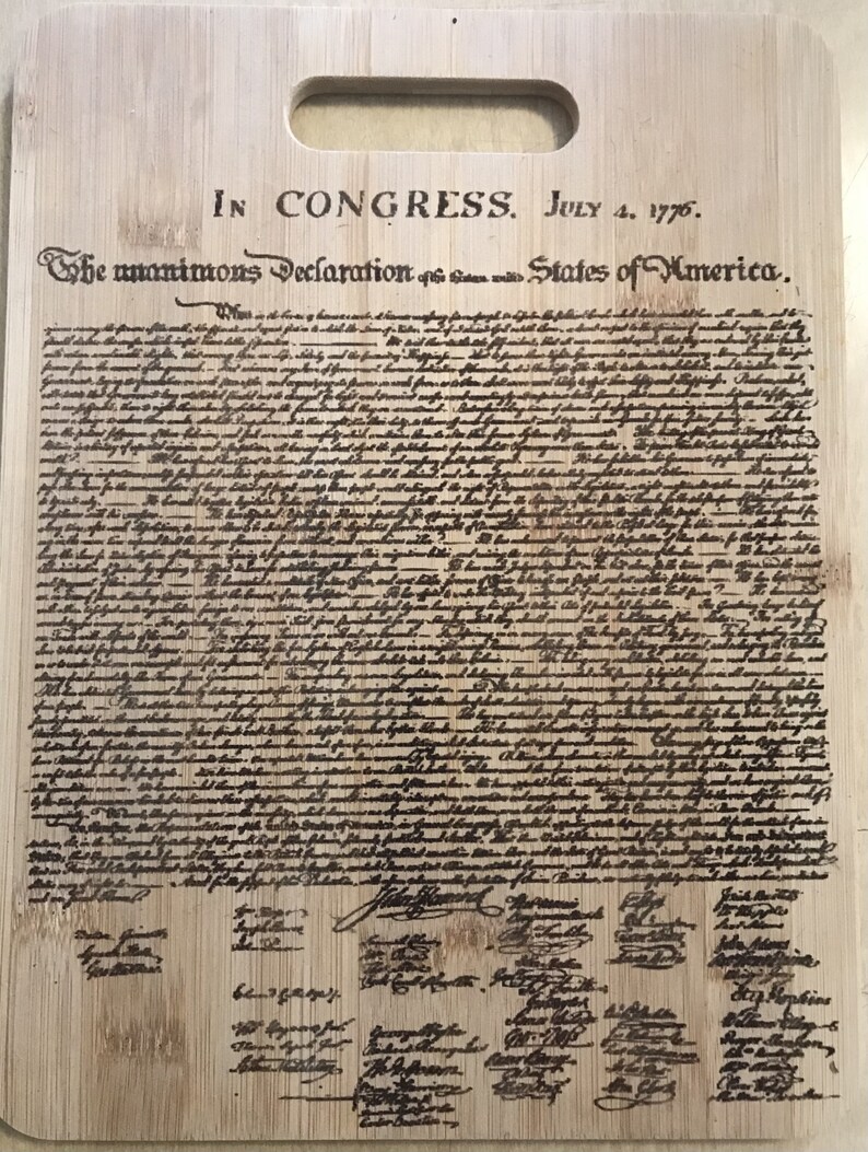 Declaration of Independence! Laser Engraved on Wood - Etsy