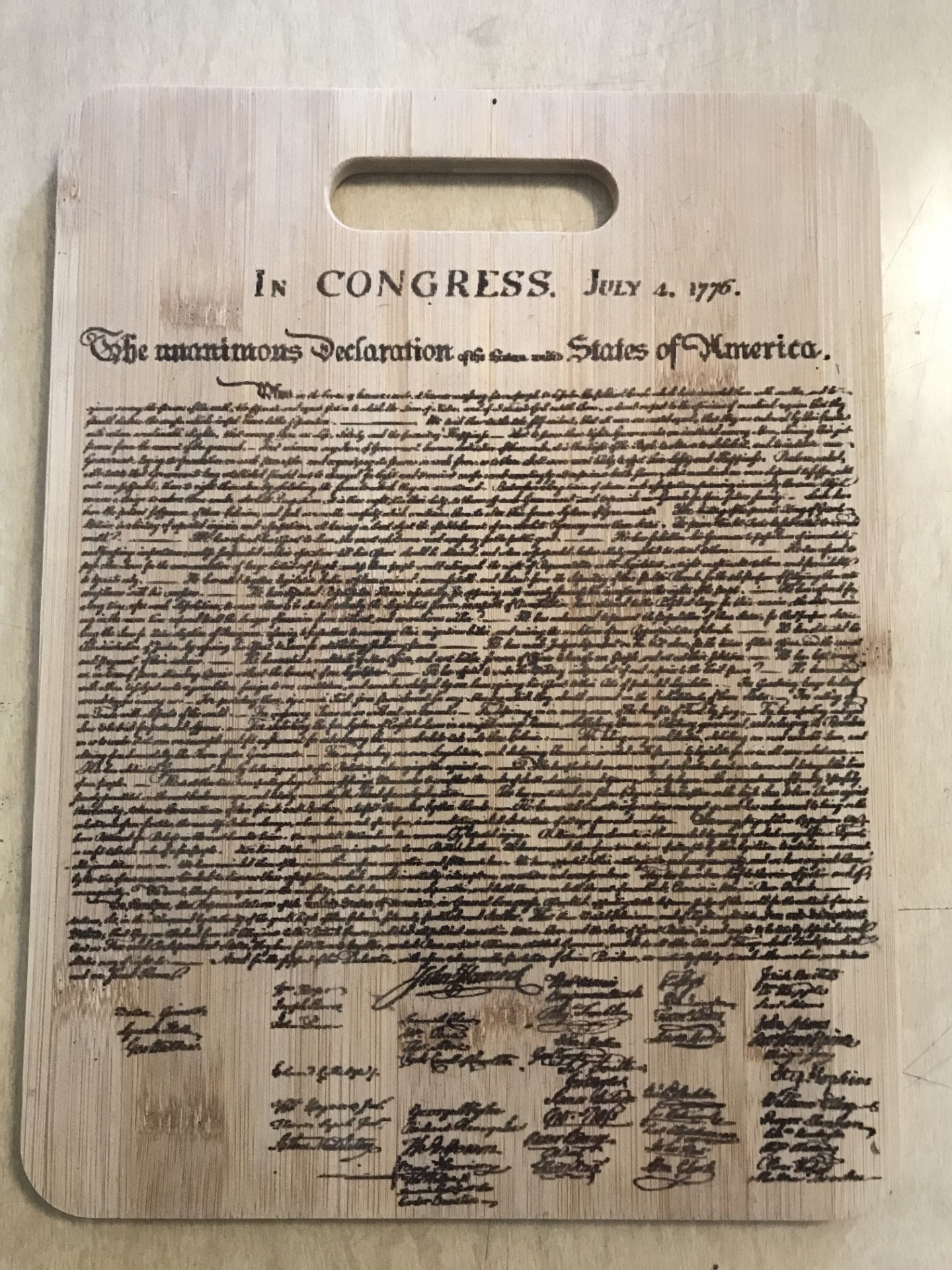 Declaration of Independence! Laser Engraved on Wood - Etsy