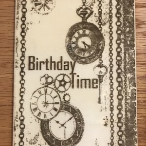 Cartolina postale in legno di buon compleanno