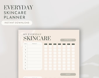 Skincare Routine, Skincare Tracker, Skincare Planner, Weekly Skincare, Self Care, Printable, Morning Routine, Night Routine, Beauty, Glowup