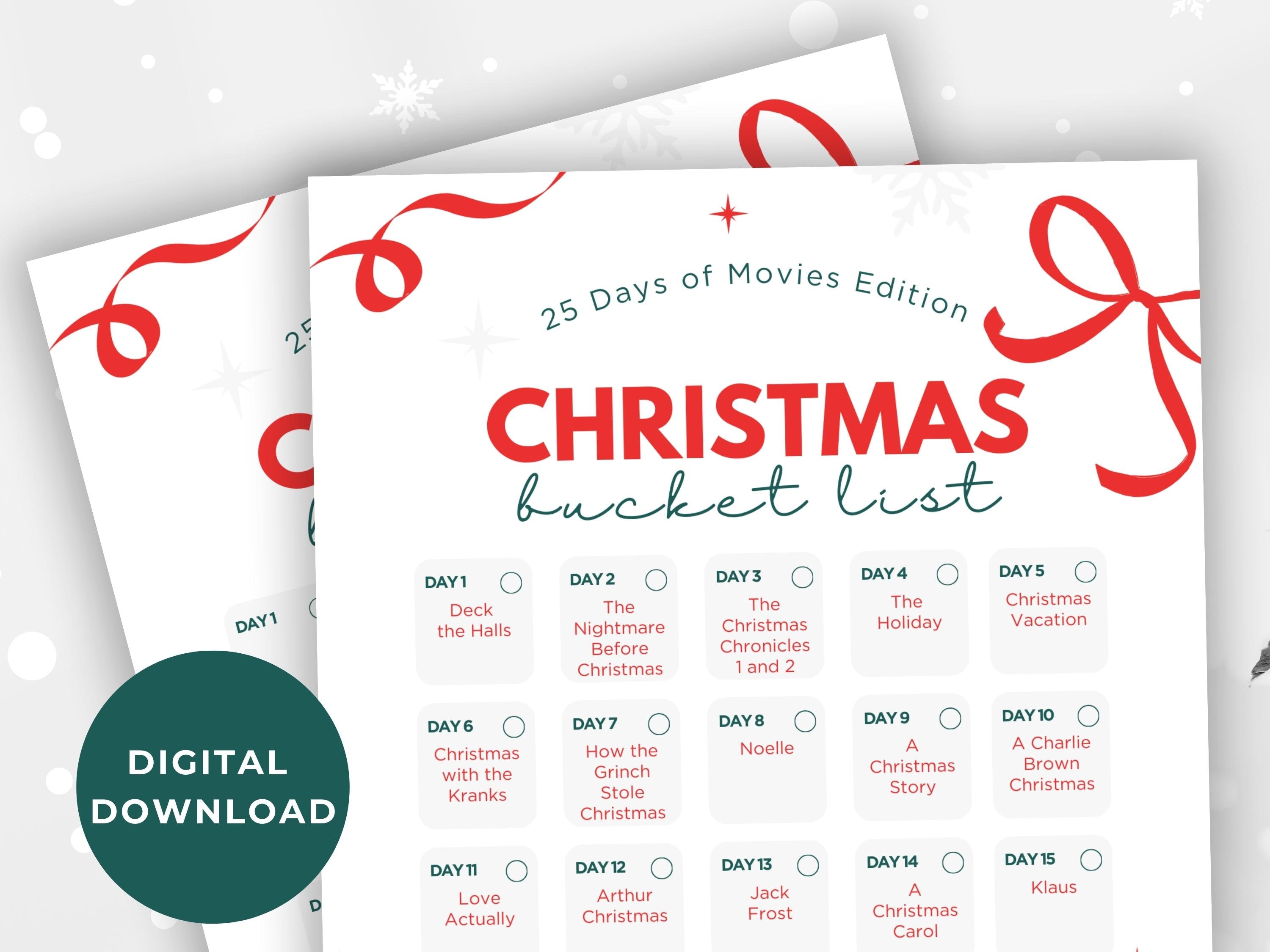 Christmas Movie Calendar - Etsy