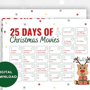25 Days of Christmas Movies | Christmas Movie Calendar | Advent Calendar | Movie List | Movie Marathon | Christmas Movie Bucket List