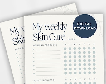 Skincare Routine | Skincare Tracker | Skincare Planner | Weekly Skincare | Self Care | Printable | Morning Routine | Night Routine | Beauty