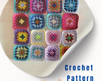 Grandma Square Häkelanleitung PDF Digitaler Download Anfängerfreundliche Schritt-für-Schritt-Anleitung