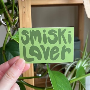 Smiski Lover Sticker | Waterproof and Dishwasher Safe Vinyl Rectangle Sticker | green smiski sticker
