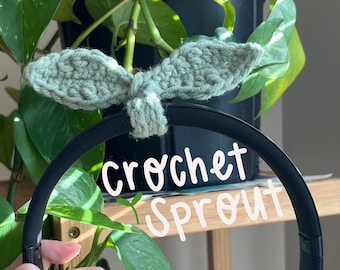 Crochet Sprout! | Handmade Sprout Leaf Headphone Accessory, Bookmark, Cord Organizer