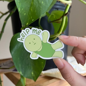 Help Me Exercise Smiski Sticker | Waterproof and Dishwasher Safe Vinyl Sticker | stretching / aerobics smiski exercising series sticker