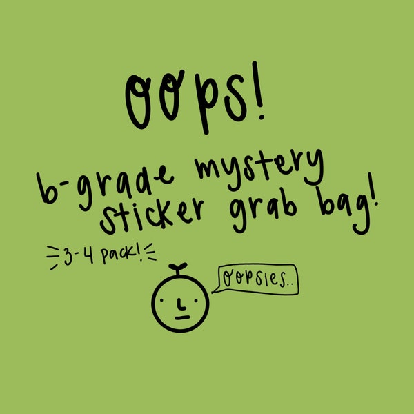 Oops! Mystery Sticker Grab Bag | B-grade sticker pack | Waterproof and Dishwasher Safe Vinyl Stickers