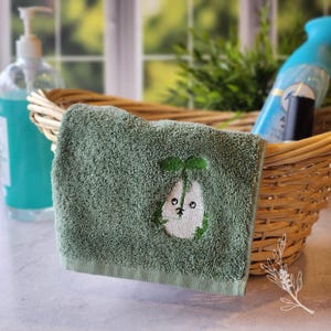 Totoro Hand Towel | Embroidered Hand Towel | Forest Spirit
