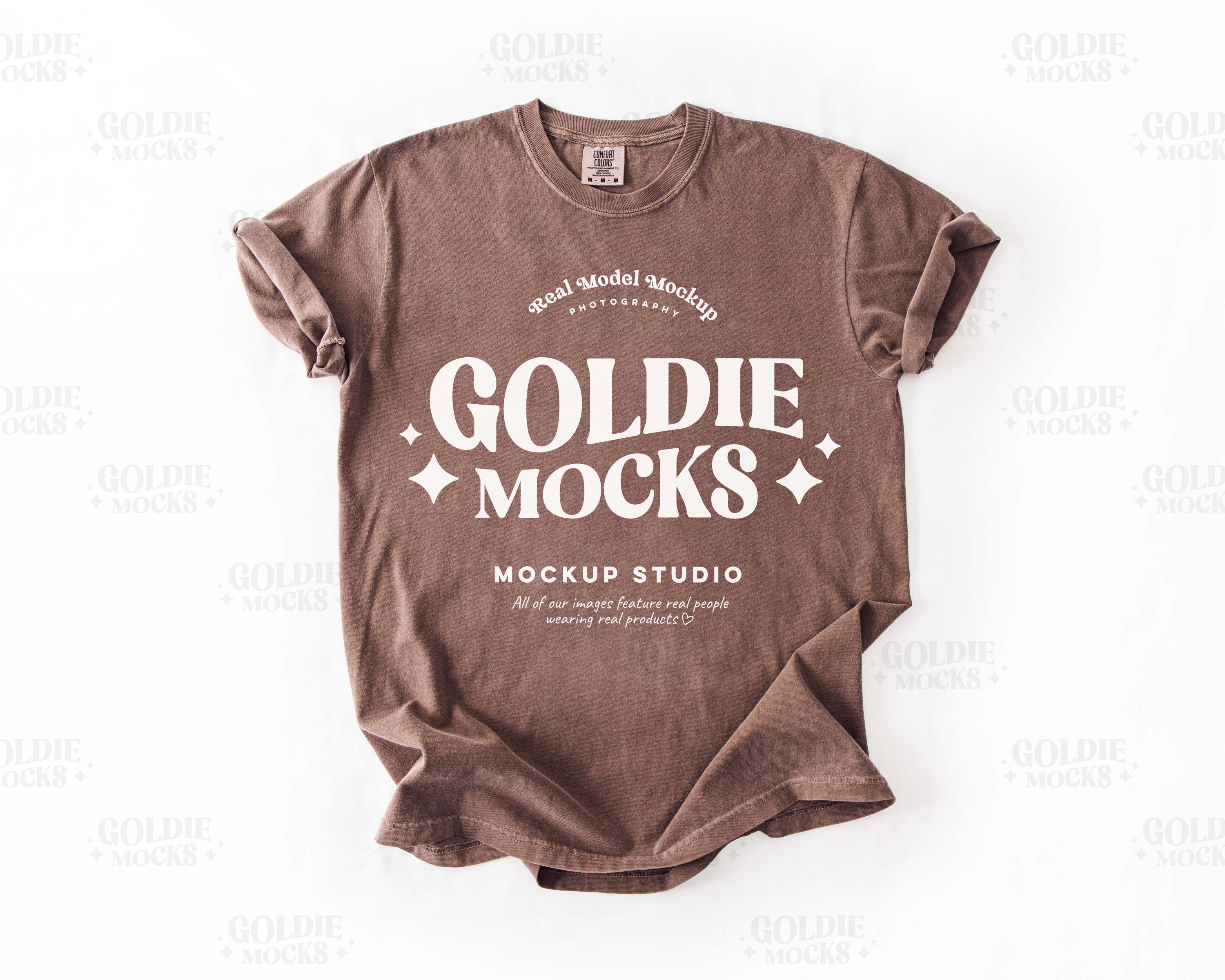 Comfort Colors C1717 Espresso Shirt Flat Lay Mockup | CC 1717
