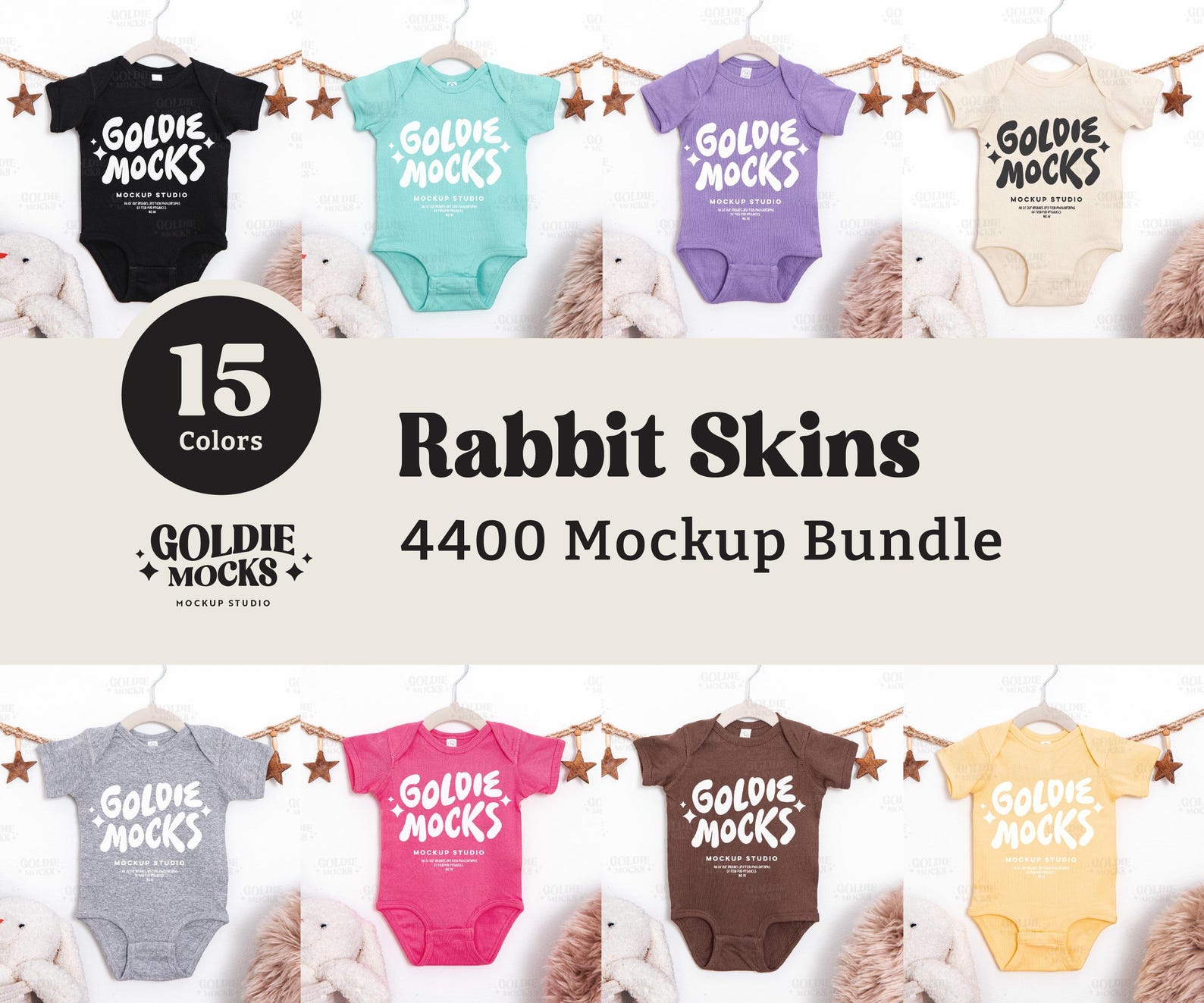 Rabbit Skins 4400 Baby Bodysuit Mockup Bundle | Newborn Body Suit Mock ...