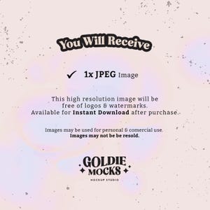 May include: A digital download of a high-resolution JPEG image. The image is free of logos and watermarks. It is available for instant download after purchase. Images may be used for personal and commercial use, but may not be resold. The text "You Will Receive 1x JPEG Image" is displayed in a retro-style font.