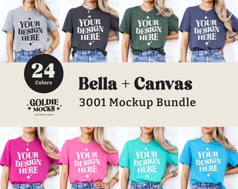 Bella Canvas 3001 Tshirt Mockup Bundle | 3001 Shirt Mock-up Bundle | Real Model Mock | Minimal Neutral Simple Bella Canvas T-Shirt Mockups