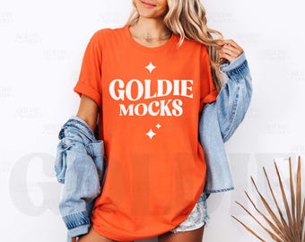 Bella Canvas 3001 Orange Shirt Mockup | BC 3001 Orange T-shirt Mock-up | Real Model Mock | Minimal Long Untucked Tshirt Fall Aesthetic