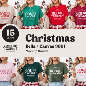 Bella Canvas 3001 Shirt Christmas Mockup Bundle | BC 3001 T-Shirt Mock-up Bundle | Real Model Mock | Cozy Casual Holiday Christmas Aesthetic