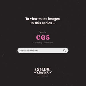 May include: A dark background with the text "To view more images in this series..." and "Search: CG5". A search bar reads "Search all 706 items". The Goldie Mocks logo is at the bottom.