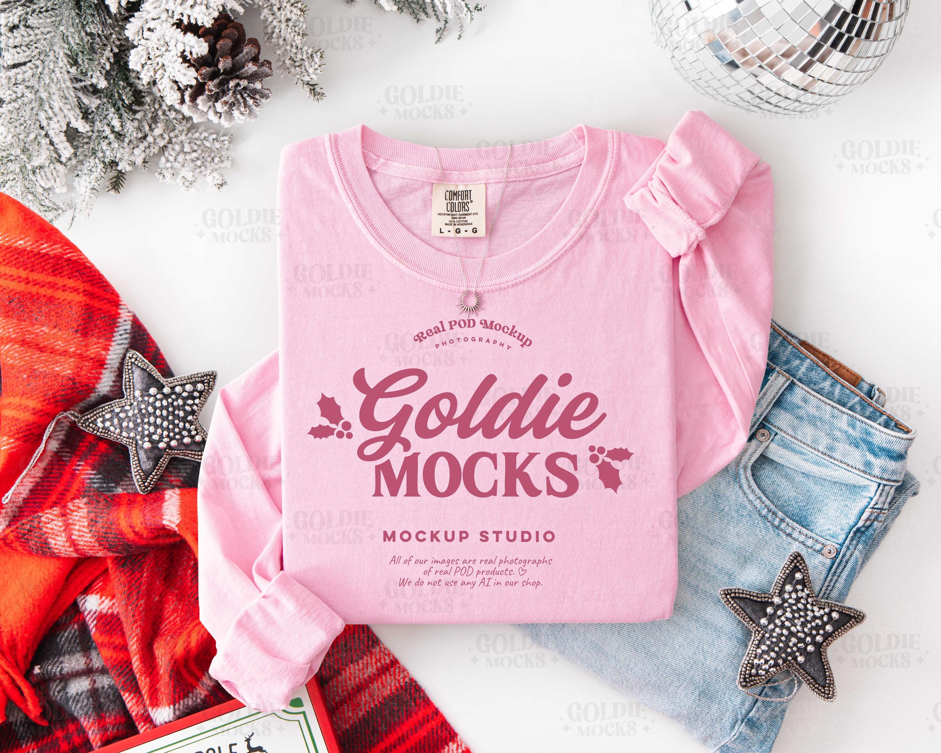 Comfort Colors C6014 Blossom Shirt Folded Mockup | Christmas 6014