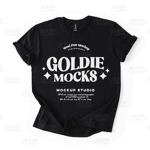 Gildan 64000 Black Shirt Flat Lay Mockup | G640 Black Tshirt Mock-up | Real Product Mock | Basic Simple Minimal Plain Background Flatlay