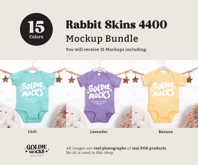 Rabbit Skins 4400 Baby Bodysuit Mockup Bundle | Newborn Body Suit Mock ...