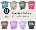 Comfort Colors C1717 Tshirt Flat Lay Mockup Bundle | CC 1717 T-Shirt Flatlay Mock-up Bundle | Real Product | Minimal Simple Basic Background